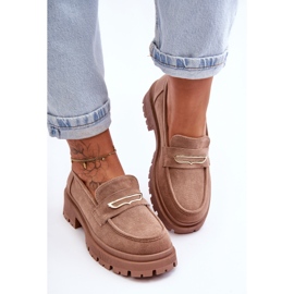 PS1 Women's Suede Slip-on Loafers Dark Beige Pure Love 2 PS1 Women's Suede Slip-on Loafers Dark Beige Pure Love 2