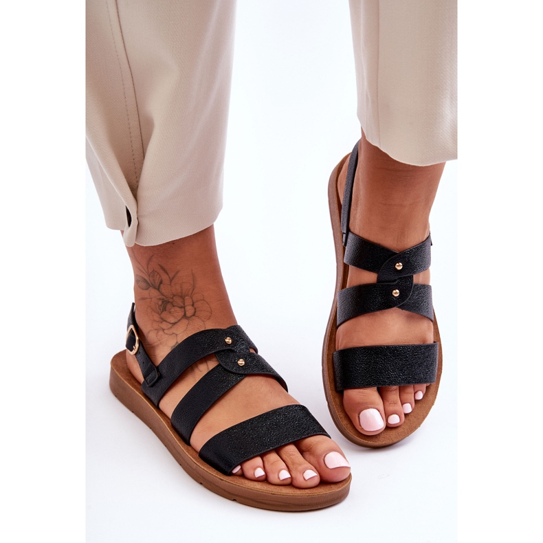 PG1 Black Catalia Women's Shiny Sandals 2