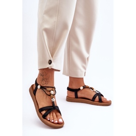 PG1 Women's Embellished Glitter Sandals Black Midol 2