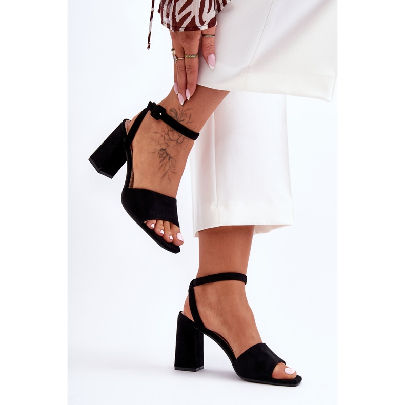 Harriet Black Suede High Heel Sandals 1