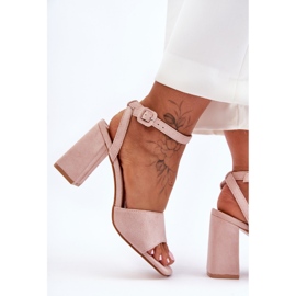 Nude Harriet Suede High Heel Sandals pink 2