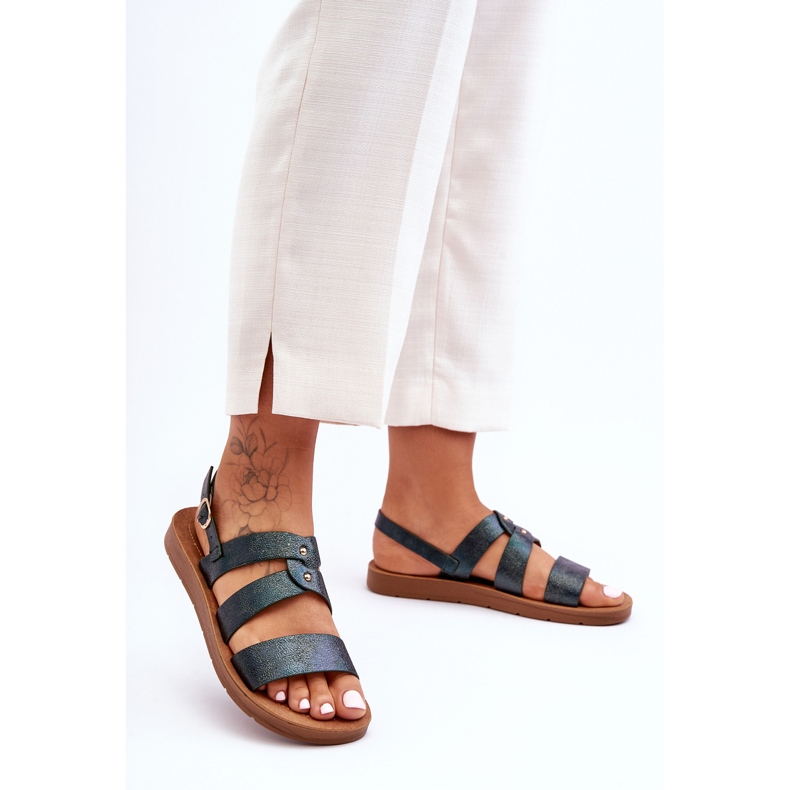 PG1 Women's Shiny Sandals Dark Green Catalia 1