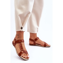 Camel Lissa Women's Flat Velcro Sandals brown 2