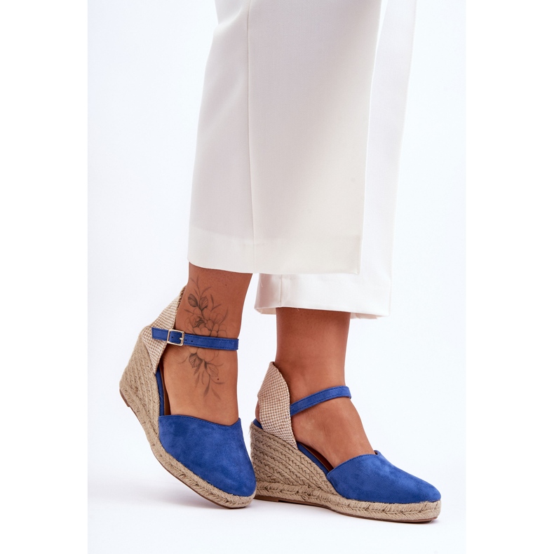 PG1 Suede Wedge Sandals Blue Selfoss 1 PG1 Suede Wedge Sandals Blue Selfoss 1