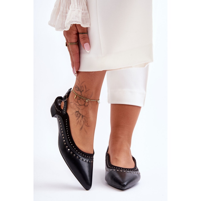 PG1 Leather Ballerinas With Studs Black Laroshe 1