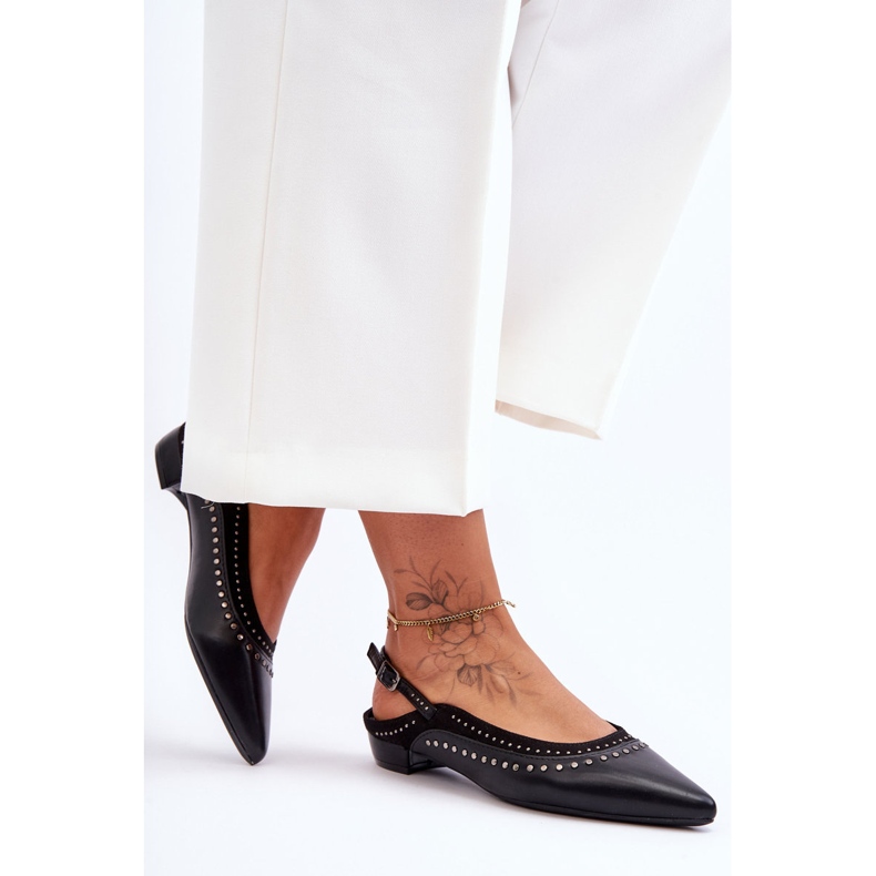 PG1 Leather Ballerinas With Studs Black Laroshe 2