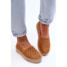 PG1 Camel One Lover Women's Openwork Espadrilles brown 1