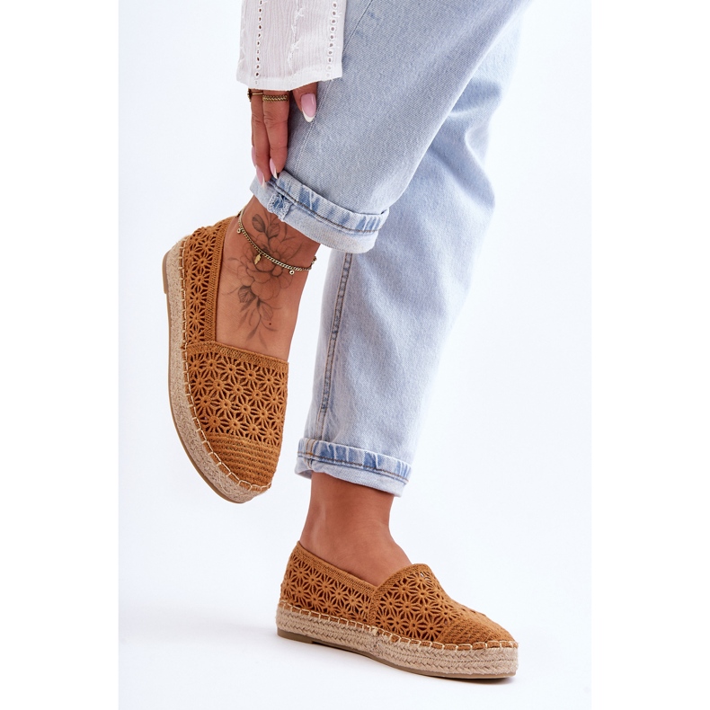 PG1 Camel One Lover Women's Openwork Espadrilles brown 2