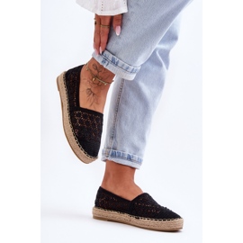 PG1 Women's Openwork Espadrilles Black One Lover 1