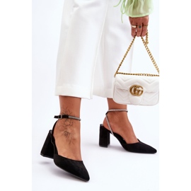 PG1 Suede Pumps With A Decorative Strap Black Lirosa 1