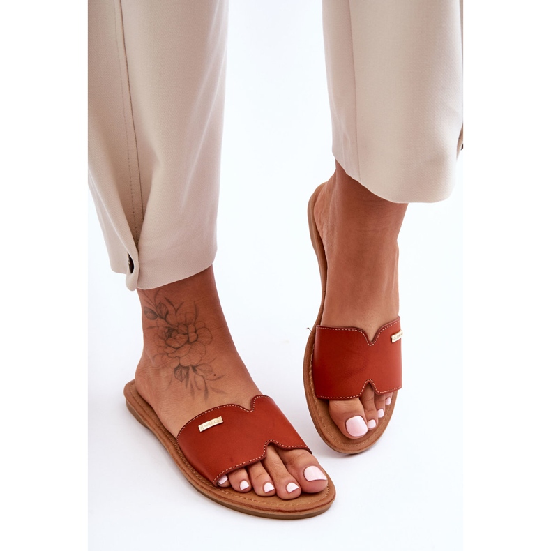 Women's Comfortable Flat Heel Sandals Brown Coraline 1