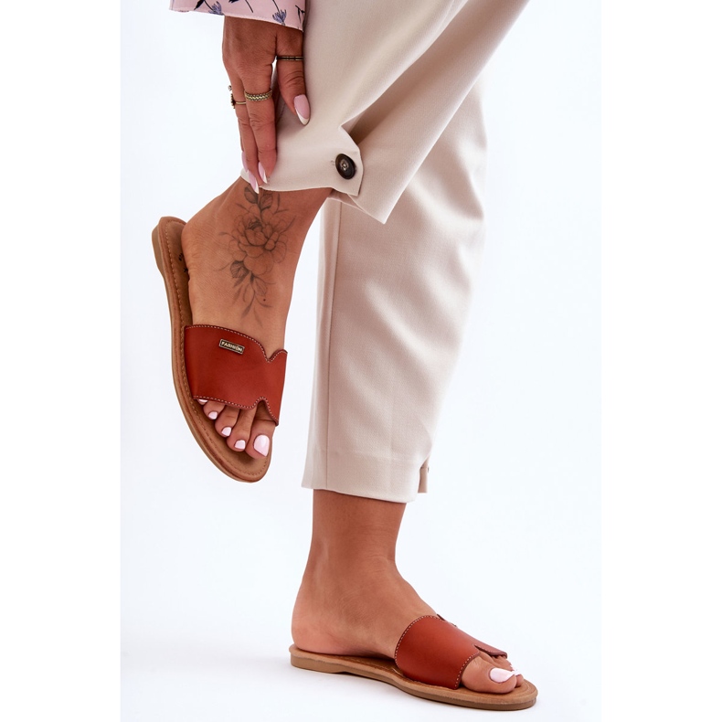 Women's Comfortable Flat Heel Sandals Brown Coraline 2