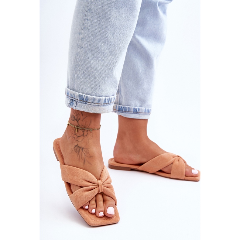 Women's Orange Vanilla Sky Velor Slippers 1