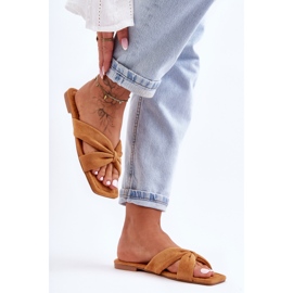 Camel Vanilla Sky Women's Velor Slippers brown 2