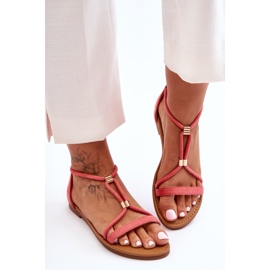 Women's Coral Coral Zipper Flat Sandals red 1
