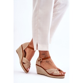 Artista Beige Wedge Sandals 2