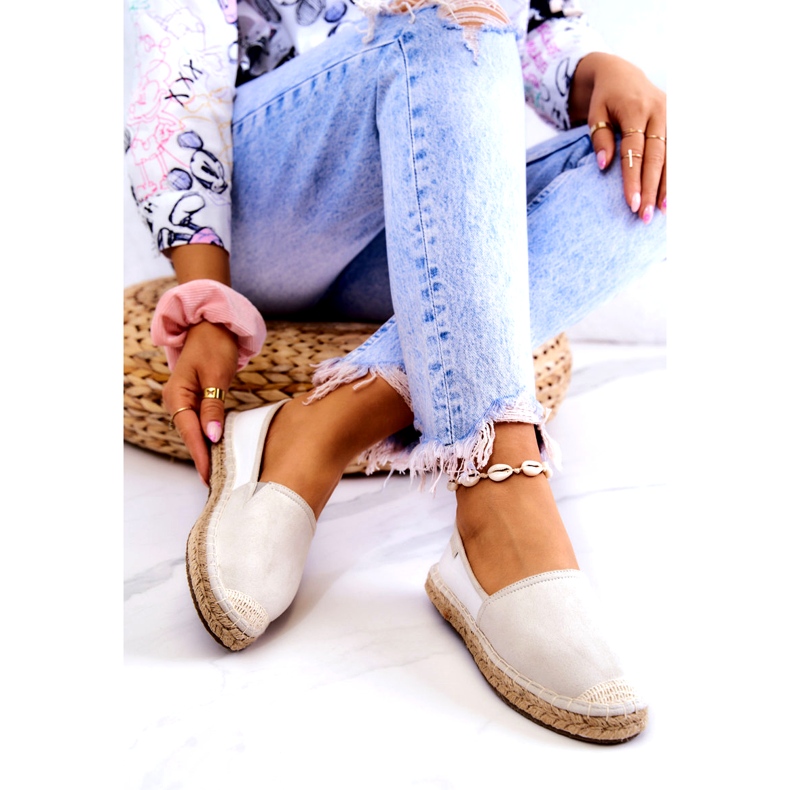 Women's Classic Espadrilles Big Star JJ274951 White and Gray grey 4