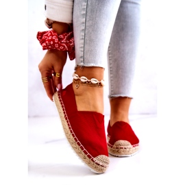 Red Espadrilles On A Braided Sole Big Star HH274494 1