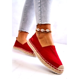 Red Espadrilles On A Braided Sole Big Star HH274494 2