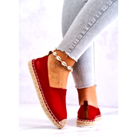 Red Espadrilles On A Braided Sole Big Star HH274494 3