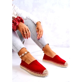 Red Espadrilles On A Braided Sole Big Star HH274494 5