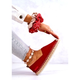 Red Espadrilles On A Braided Sole Big Star HH274494 6