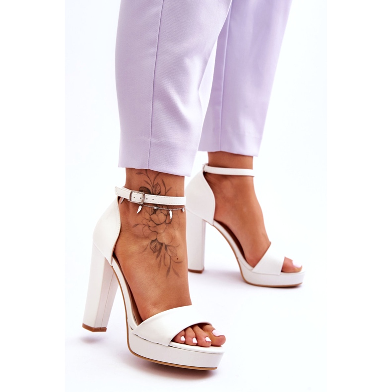 White Mandy High Heel Sandals 2