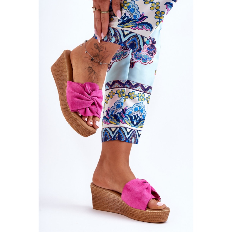 Women's Wedge Slides Pink Calama 1