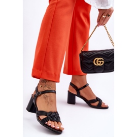 Leather Sandals On A Black Meriel Heel 1
