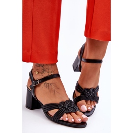 Leather Sandals On A Black Meriel Heel 2
