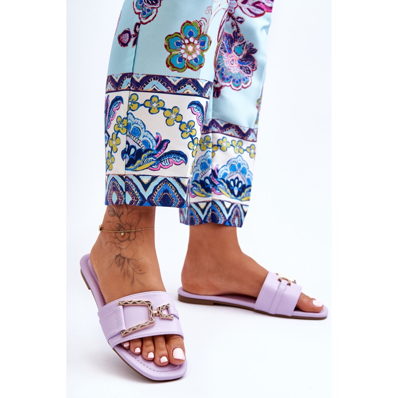 Women's Classic Slippers With Embellished Purple Impressive 1