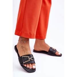 Women's Classic Black Impressive Embellished Slippers 2 Women's Classic Black Impressive Embellished Slippers 2