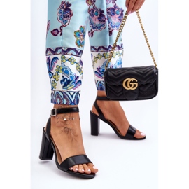 Classic Women's Sandals On Heel Black Treada 1