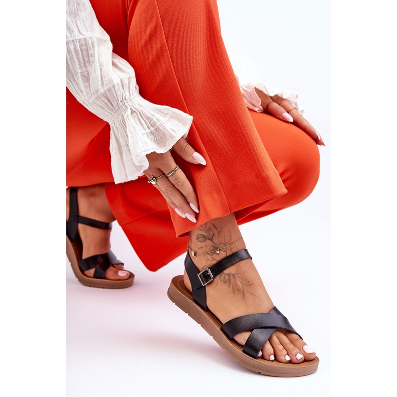 Classic Black Talisma Women's Leather Sandals 2