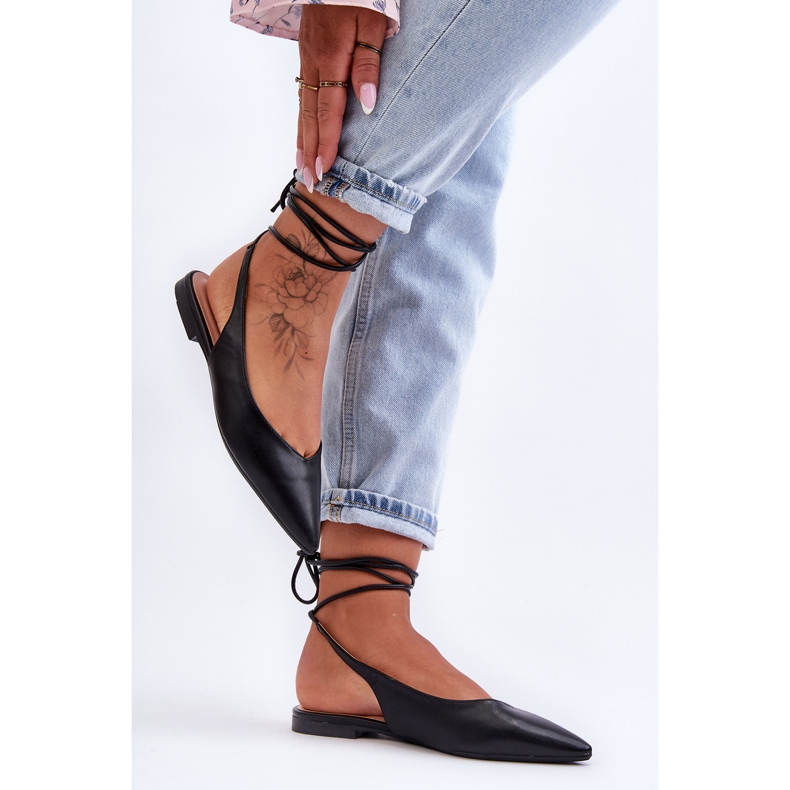 PG1 Women's Lace Up Ballerinas Black Lilly Ann 2 PG1 Women's Lace Up Ballerinas Black Lilly Ann 2