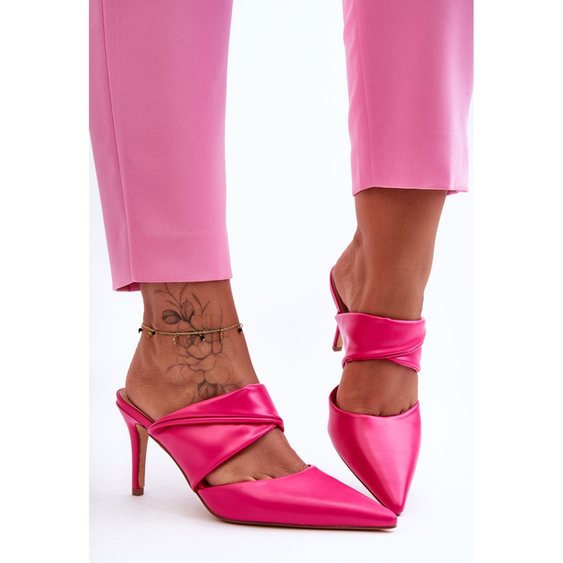 Leather Flip Flops Fuchsia Aveline pink 1