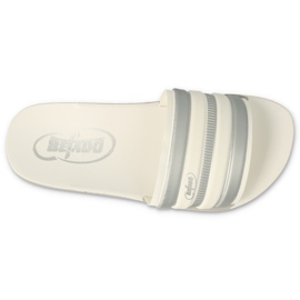 Befado children's slippers 067Y001 beige with stripes white 2