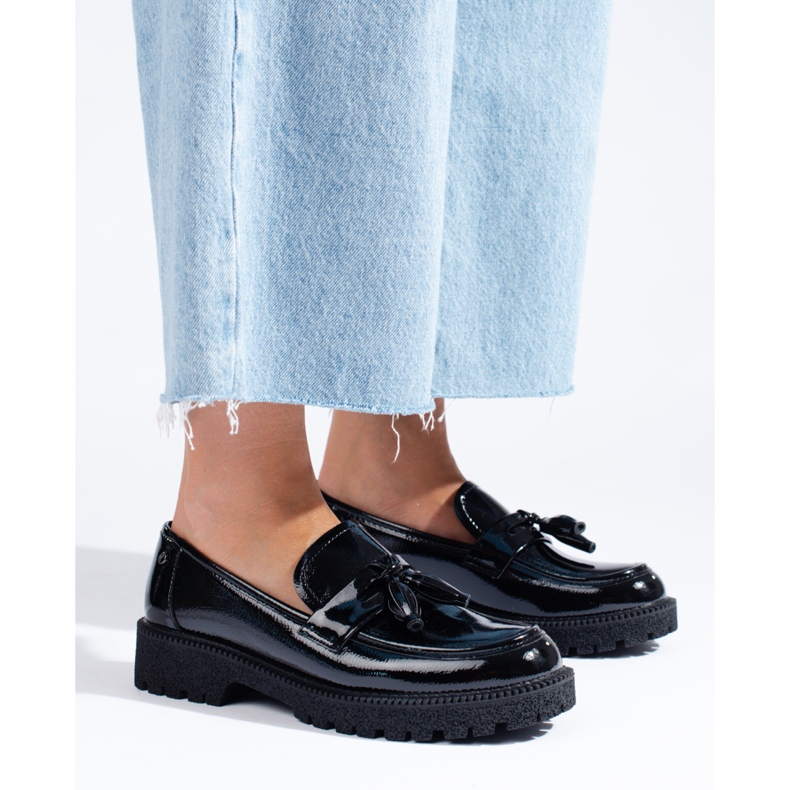 W. Potocki Ladies' black loafers made of patent leather Potocki 1