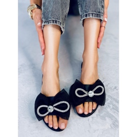 Seastar Monique Black bow slippers 2 Seastar Monique Black bow slippers 2