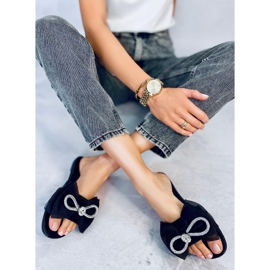 Seastar Monique Black bow slippers 1
