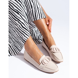 Elegant women's Shelovet beige moccasins 1