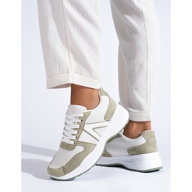 Beige and white women's sports shoes from Shelovet 1 Beige and white women's sports shoes from Shelovet 1