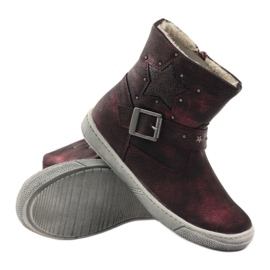 American Club Winter boots, burgundy boots with an American zipper red 3