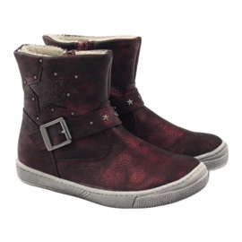 American Club Winter boots, burgundy boots with an American zipper red 4