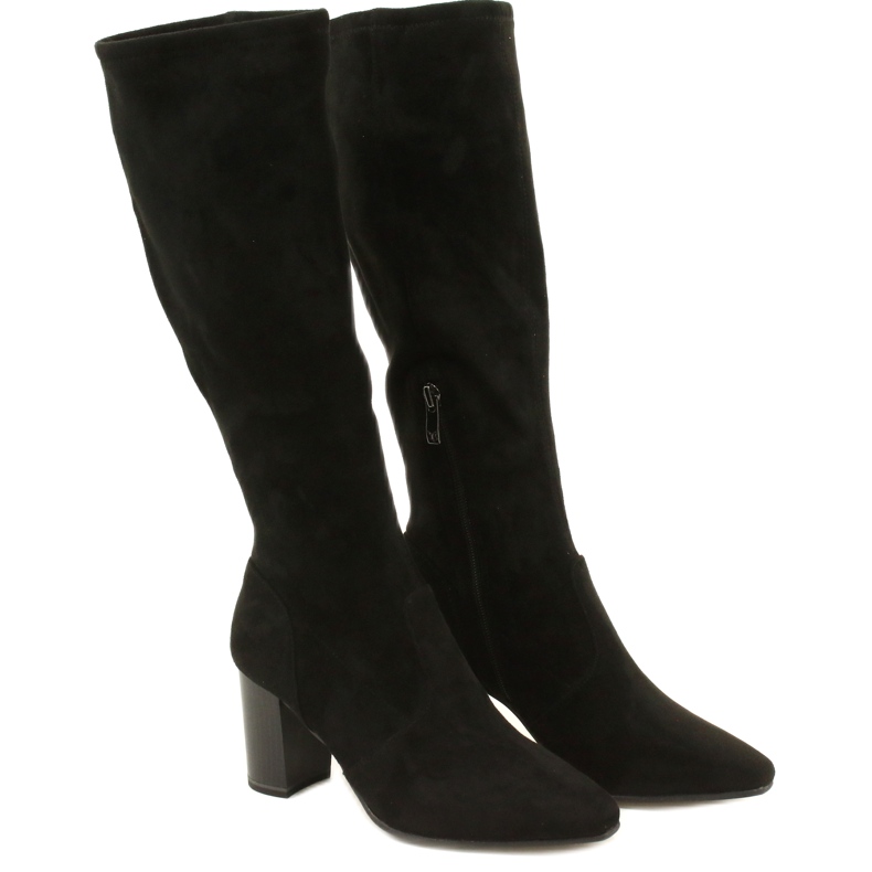 Women's black stretch boots Caprice 9-25520-41 044 black knee-high boots 2