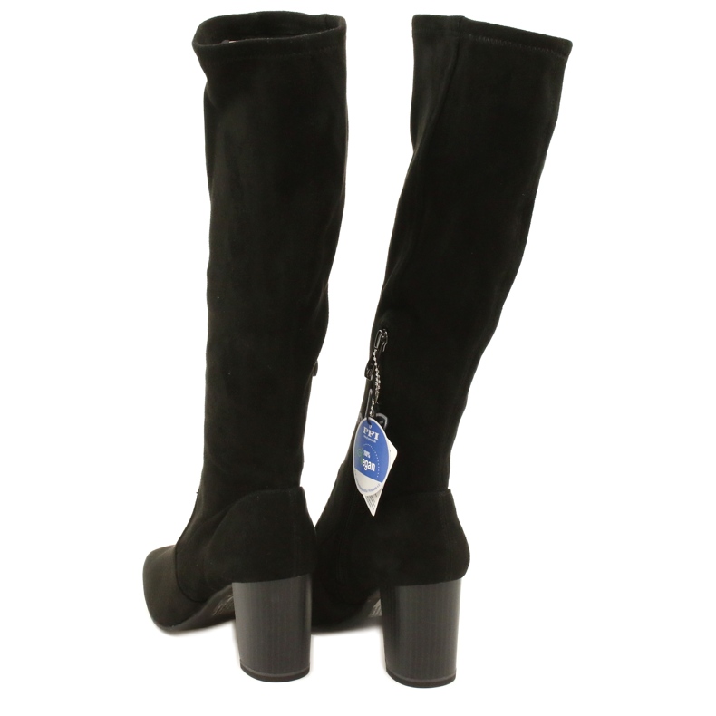 Women's black stretch boots Caprice 9-25520-41 044 black knee-high boots 4