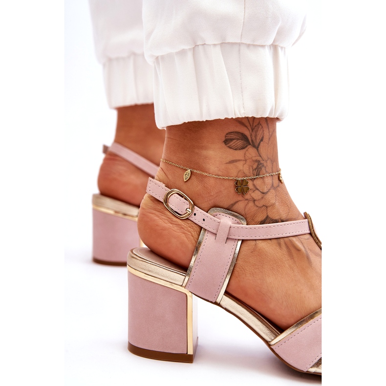 Evento Women's Leather Low Heel Sandals Pink Riley 2 Evento Women's Leather Low Heel Sandals Pink Riley 2