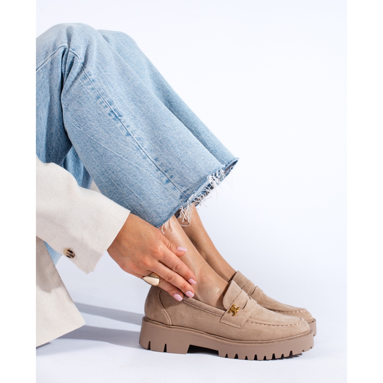 Classic suede light beige women's shoes from Shelovet 1