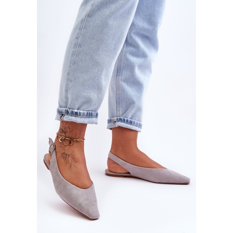 PS1 Kenra Women's Gray Suede Ballerinas grey 1