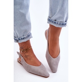 PS1 Kenra Women's Gray Suede Ballerinas grey 2